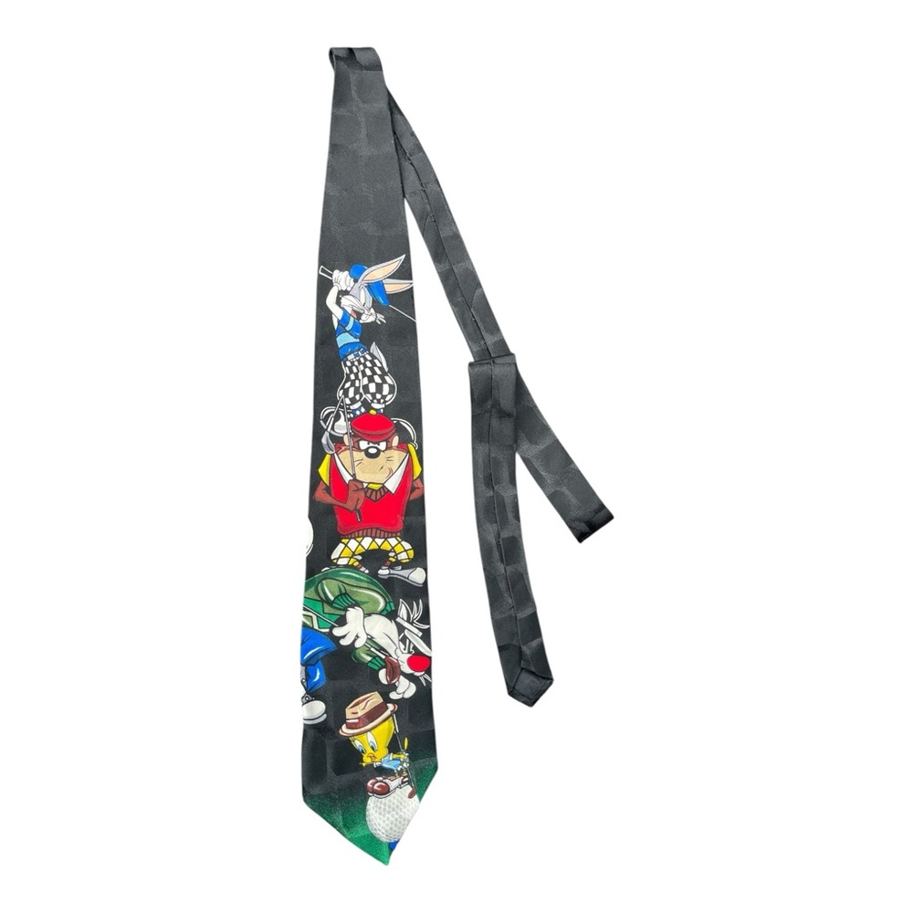 Vintage Looney Tunes Mania Golf Tie – Bugs Bunny Taz Sylvester Tweety – Silk NWT
